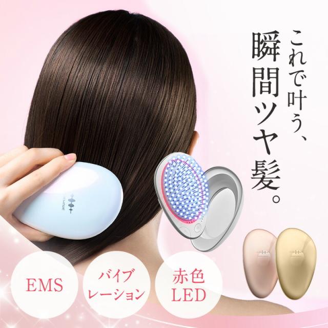 WAVEWAVE EMS Brush Air mini EMSクッションブラシ ブラシ コンパクト 櫛 持ち運び 旅行 携帯 リフトケア 頭皮ケア 多機能ブラシ クッションブラシ マイクロカレント マイナスイオン バイブレーション LED 送料無料 ギフト 母の日