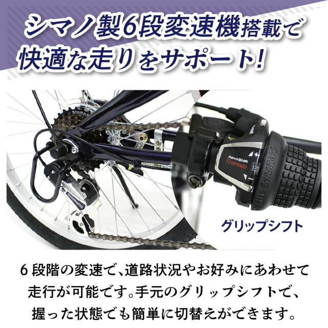 ミムゴ 自転車 折り畳み 折りたたみ FIELD CHAMP フィールドチャンプ 20インチ 6段変速ギア MG-FCP206BL コンパクト 通勤 通学 お出かけ ちょい乗り メーカー直送_4