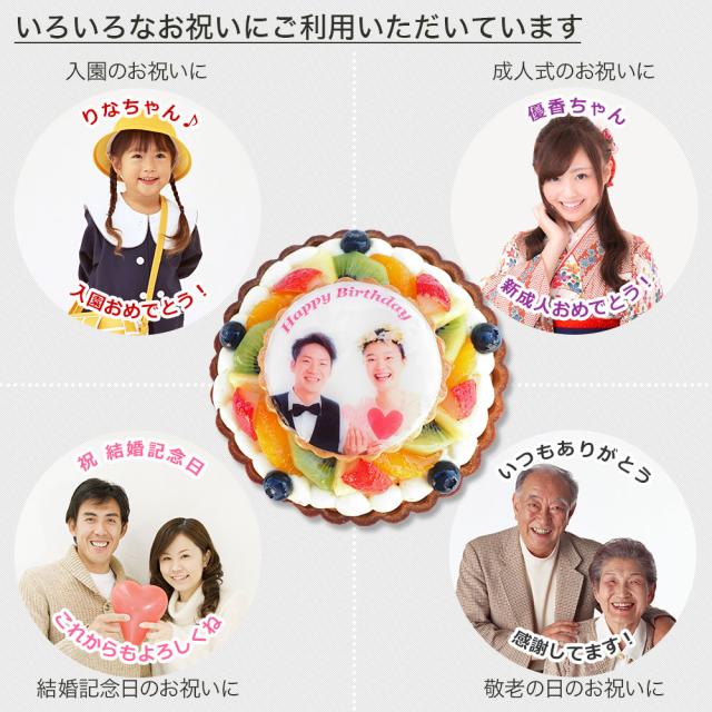 写真ケーキ フルーツタルト 6号 バースデーケーキ 誕生日ケーキ 送料無料 フォトケーキ イラスト プリント 7 10名様用 サプライズ の通販はau Pay マーケット Cake Express