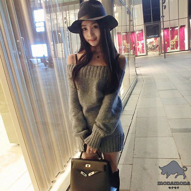 秋新作 オフショルダー ニットワンピース 秋 オフショル ワンピース ニット ワンピ ミニ丈 ニット ワンピース 冬 セクシー クリスマス の通販はau Pay マーケット Monamona