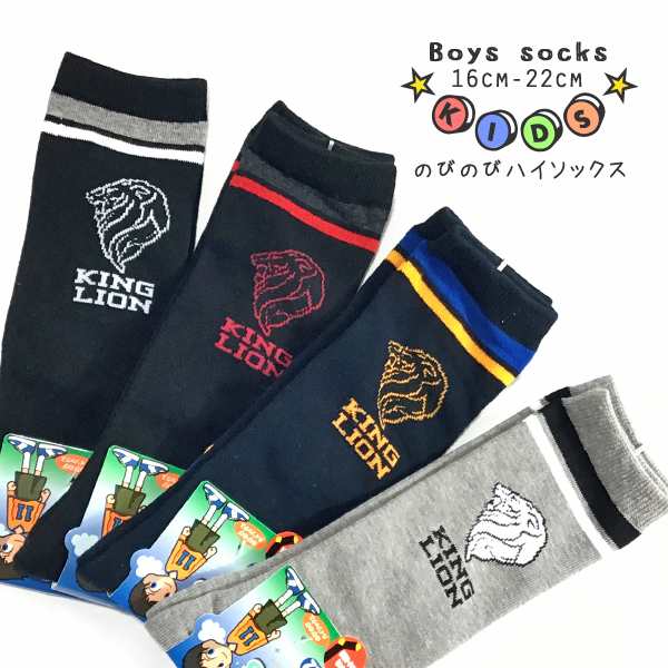 のびのびboyskids靴下 ハイソックス 16 22cm キング ライオン柄 子供用 サッカーやスポーツにもオススメ キッズ先丸ソックス 234 26の通販はau Pay マーケット 柳屋小町