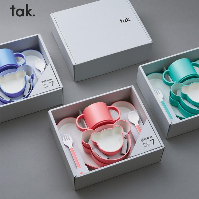 タック キッズディッシュ ギフトボックス ベア ラッキーセブン 子供用食器セット tak. お祝い ギフトケース付き 7点セットの通販は 6,486円