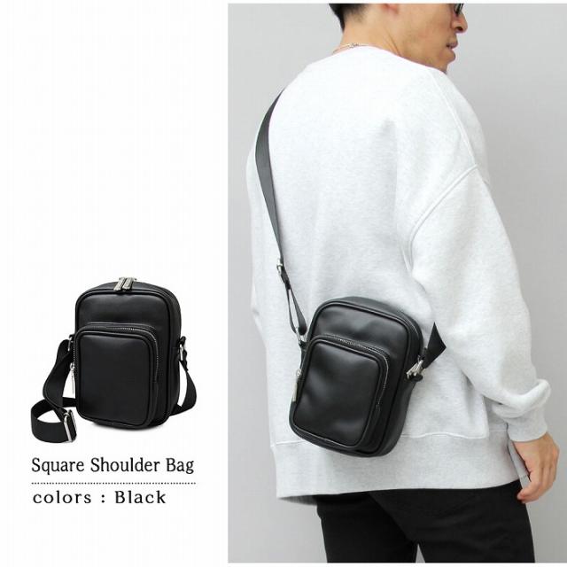 メンズ ショルダーバッグ ミニ 黒 MAISON SPECIAL ショルダーバッグ 「UNISEX」Goat Leather Flap