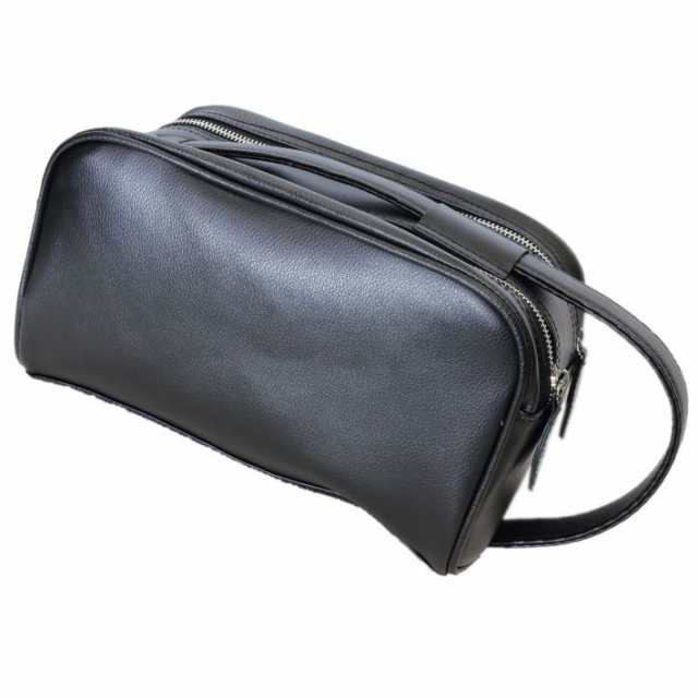 セカンドバッグ 本革 メンズバッグ  ソフトレザー ダブルファスナー ブラック 牛革 通勤 通学 鞄 クリスマス ギフトの通販は 12,994円