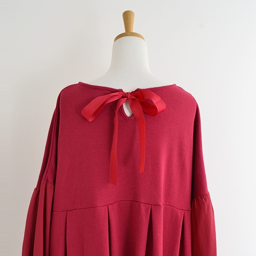 Merlot メルロー メール便 送料無料 ａライン バルーン 長袖 ワンピース バック リボン 異素材 パフスリーブ ロング丈 オーバーの通販はau Pay マーケット ココナツライト