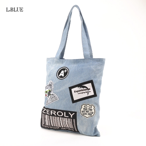 サイズ ワッペン いっぱい デニム トートバッグ キャンバス 鞄 バッグ Bag の通販はau Pay マーケット ココナツライト