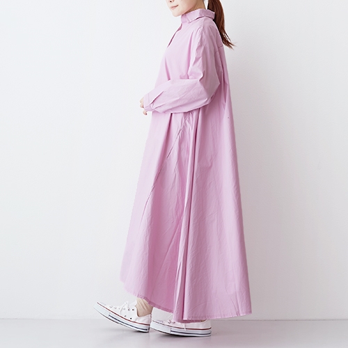 メール便 送料無料 Merlot メルロー コットン スキッパー ワンピース イレギュラー ヘム デザイン 長袖 身幅たっぷり ゆったりサイズ フの通販はau Pay マーケット ココナツライト