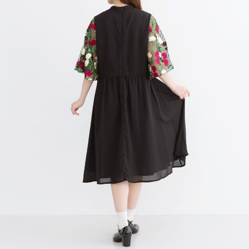 メール便送料無料 Merlot Plus チュール 花刺繍 袖 半袖 ワンピース フリーサイズの通販はau Pay マーケット ココナツライト