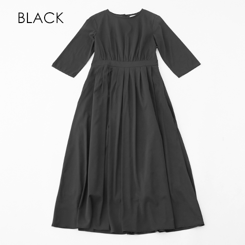 ラスト2点 メール便送料無料 Merlot Plus バック スリット タック フレア ワンピース 長袖 ワントーン無地 シンプルネックライの通販はau Pay マーケット ココナツライト