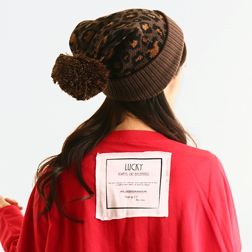 ドラッグハニー Drughoney ポンポン付き ヒョウ柄 ニット帽 帽子 小物 動物柄 ひょう 豹 フリーサイズの通販はau Pay マーケット ココナツライト