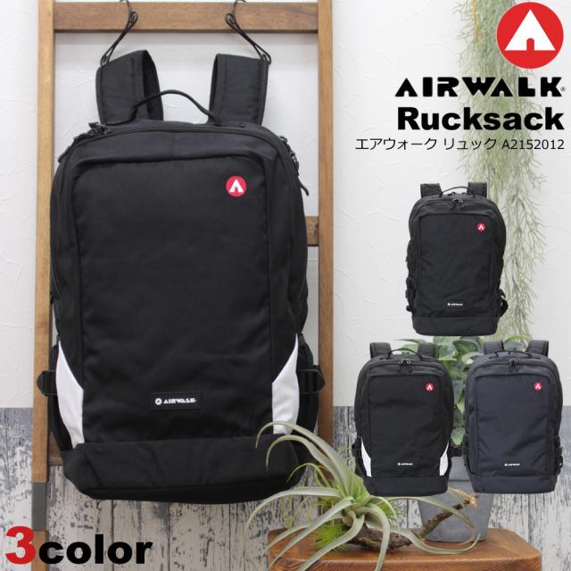【ご愛顧感謝祭15％クーポン】AIRWALK BOXリュック 軽量 高機能 通勤 通学 ポリエステル ビジネス リュック メンズ リュックサック A4サイズ 旅行用 大容量 ブラック A2152012の通販は