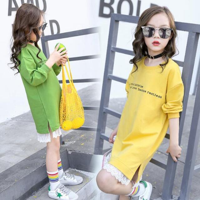 子どもパーカー ロング ロングパーカー パーカー ワンピース レース付き おしゃれ 韓国 こども服 トップス パーカー ワンピース 長袖 キの通販はau Pay マーケット ルネッタ