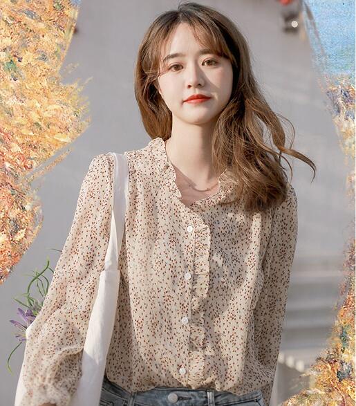 ブラウス レディース 長袖 スーツ インナー オフィス 花柄 シフォン フリル おしゃれ ワイシャツ 立ち襟 フリル スリム 白 花柄 ホワイトの通販はau Pay マーケット ルネッタ