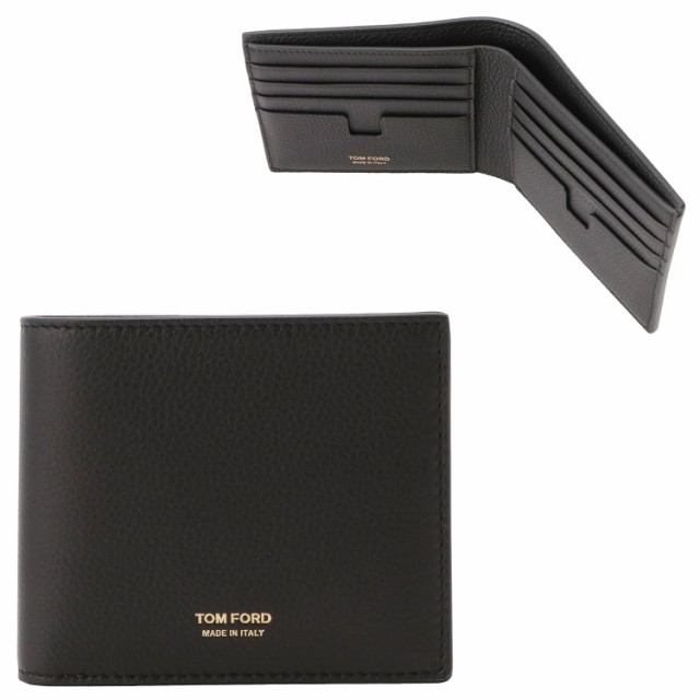 トムフォード 財布 TOM FORD メンズ Y0228 LCL158G 1N001 二つ折り財布（小銭入れ無し）ブラック ウォレット T LINE CLASSIC BIFOLD WALLの通販は 31,200円