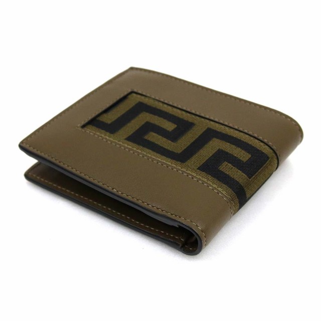 ヴェルサーチ 二つ折り財布 小銭入れ有 グレカ Men's Wallet Khaki