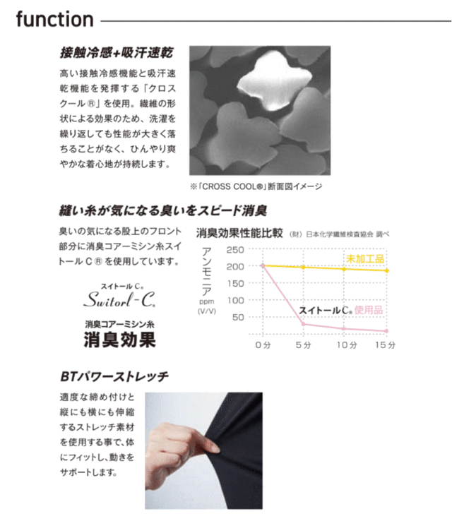 正規激安 1点までメール便可 BT冷感パワーストレッチ ロングパンツ ブラックJW-632