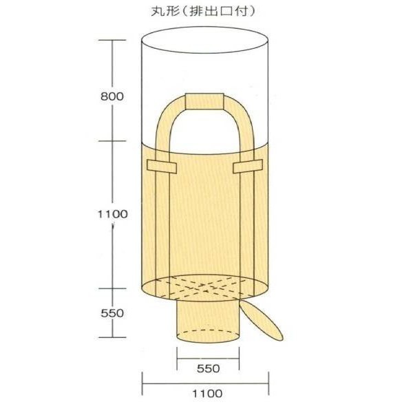 フレコンバッグ 排出口付 10枚 1ｔ コンテナバック 【本州四国九州送料