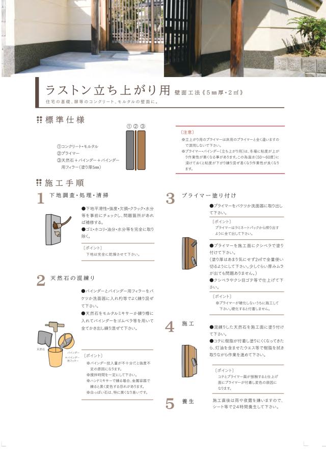 天然石透水性舗装材 ラストン 立上り用 1分石セット 20kg 畑中産業 天然石 舗装材