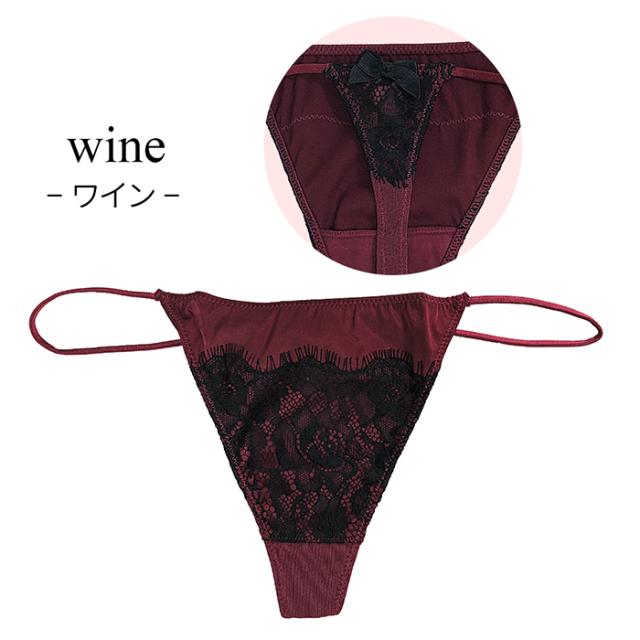 Tバック レディース Gストリング サテン リボン サイドストリング 紐