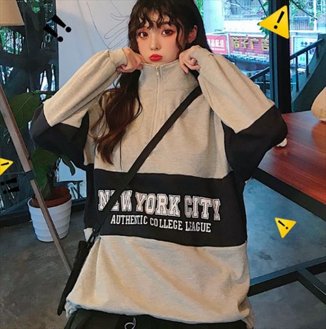 ロゴ トレーナー トップス 長袖 ハーフジップ ストリート カジュアル スウェット韓国 ファッション レディース 19 秋 冬の通販はau Pay マーケット Rose Moss