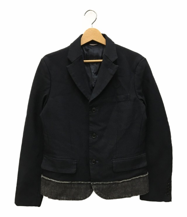 コムデギャルソンオムドゥ ウール切替ポリ縮絨テーラードジャケット 18AW DB-J030 メンズ SIZE S COMM des GARCONS  HOMME DEUX 中古｜au PAY マーケット