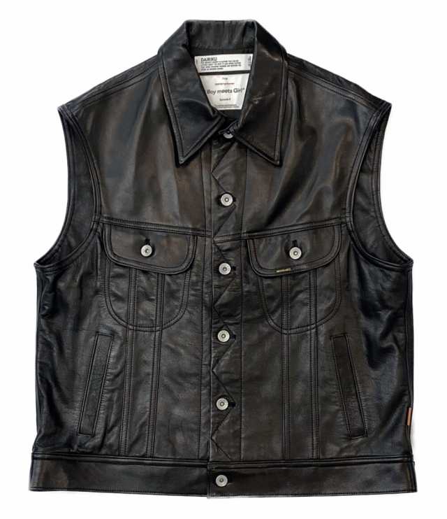 ダイリク DAIRIKU ベスト 22SS Leather Vest レザー ベスト ブラック系 ...