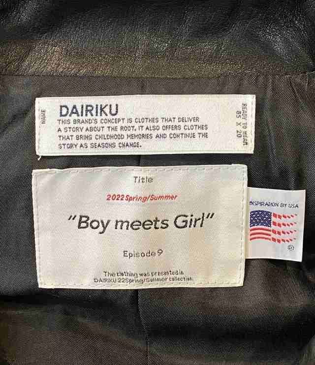 ダイリク DAIRIKU ベスト 22SS Leather Vest レザー ベスト ブラック系