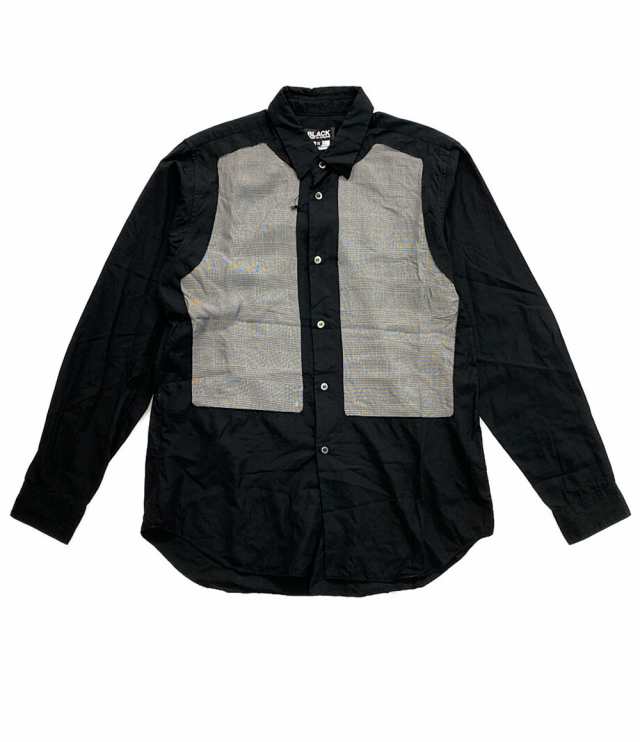 ブラックコムデギャルソン 長袖シャツ 千鳥格子切り替えシャツ 22ss 1l-B008 メンズ SIZE XL BLACK COMME des  GARCONS 中古｜au PAY マーケット