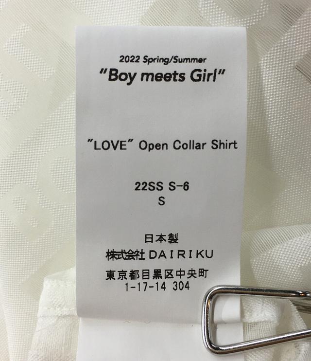 ダイリク 半袖シャツ LOVE Open Collor Shirt 22ss メンズ SIZE S 