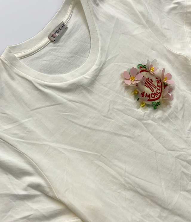 モンクレール シモーンロシャ ロゴ半袖Tシャツ 花フリル装飾付き ...