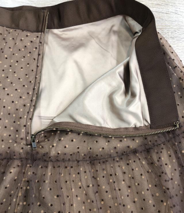 美品 ドットリボンロングフレアスカート 1214304145 レディース SIZE M  
