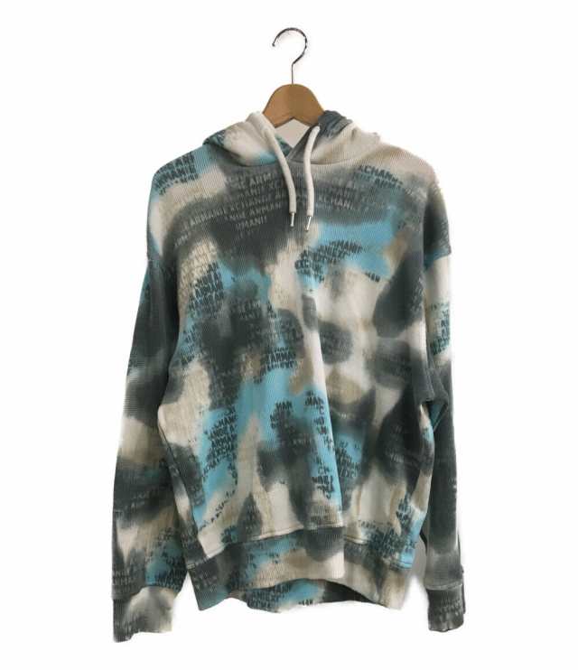 美品 アルマーニエクスチェンジ オールオーバーカモ フーデッドスウェットプルオーバー フード付き メンズ SIZE L (L) ARMANI EXCHANGE の通販は 15,400円