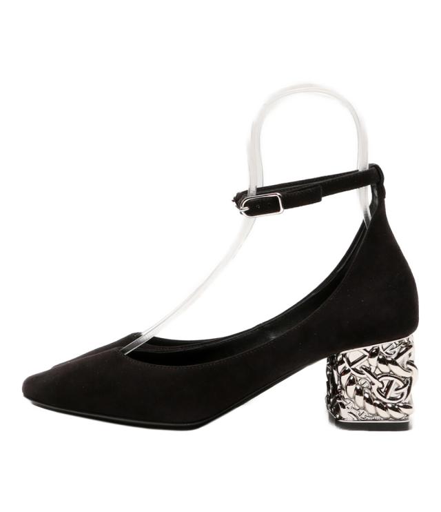 HERMESエルメス ガーリー シェーヌダンクル パンプス黒36.5