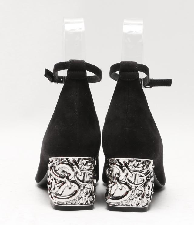 HERMESエルメス ガーリー シェーヌダンクル パンプス黒36.5