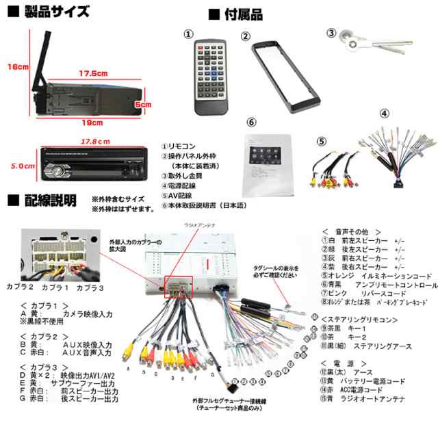 １ＤＩＮ車載ＤＶＤプレーヤー７インチタッチパネルDVDプレーヤー +専用地デジ４ｘ４フルセグチューナー スマホ連動 ラジオ USB