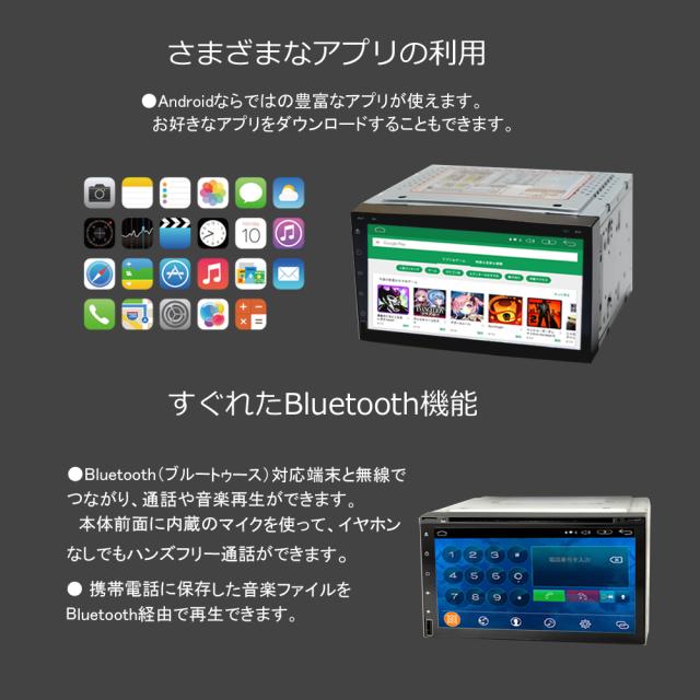 7インチDVD　2DIN　Android9.0 DVD内蔵　カーナビ ラジオ SD BluetoothHDD WiFi アンドロイド スマートフォン iPhone無線接続_4