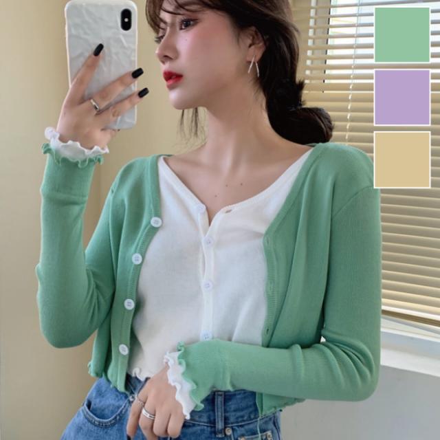 レディース トップス カーデ 重ね着風 カーディガン 短め丈 可愛い トップス 韓国 レディース 春 夏 トップス 単品ならネコポス可能 返品の通販はau Pay マーケット 天使のドレス屋さん