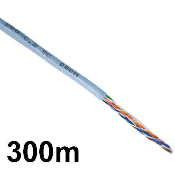 ＼三太郎ポイント5倍／ LANケーブル 300ｍ巻き 未加工 CAT5e/ストレート/単線 スカイブルー CML-C5E300MSB 【送料無料】