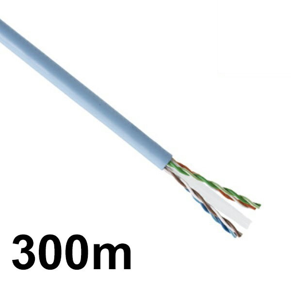 LANケーブル 300ｍ巻き 未加工 CAT6/ストレート/単線 ライトグレー CML-C6300MLG 送料無料