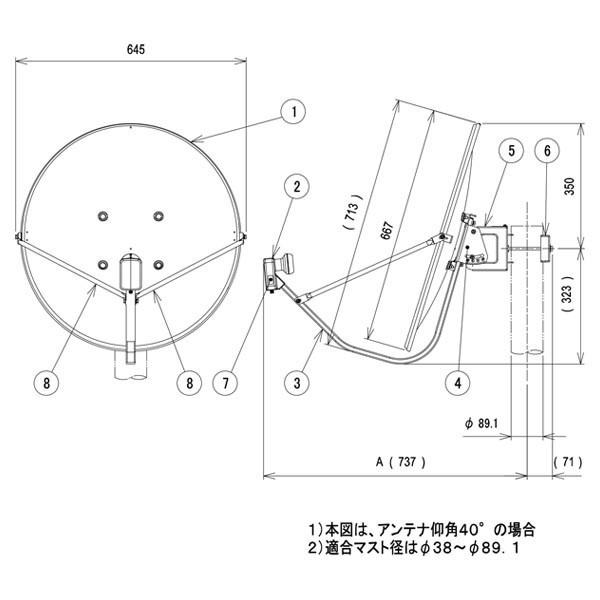 送料無料 日本アンテナ 4k 8k対応 Bs 110 Csアンテナ 60cm型 4 2kg