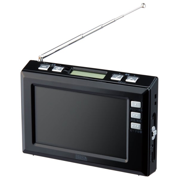 ヤザワ 4.3インチディスプレイ ワンセグTV ワンセグ/AM/FM対応ラジオ ブラック TV03BK 防災グッズ スピーカーなし 送料無料_1