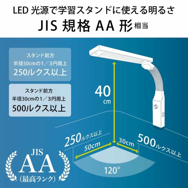 クランプ式 LEDデスクスタンド 調光・調光 ホワイト OHM 06-3897 AS