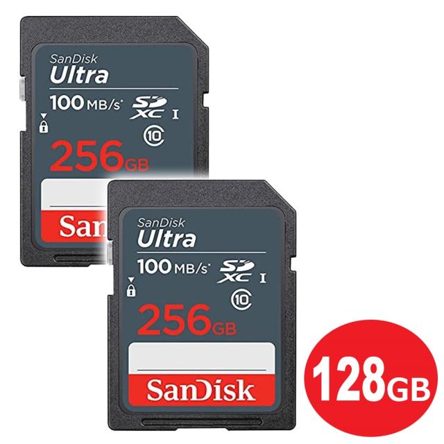 サンディスク SDXCカード 256GB 2枚入り ULTRA Class10 UHS-1 100MB/s SDSDUNR-256G-GN3IN-2P SDカード SanDisk 海外リテール 送料無料 翌日配送
