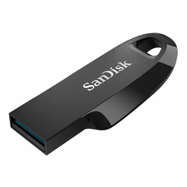 64GB USBメモリー USB3.2 Gen1(USB3.0) SanDisk サンディスク Ultra Curve R:100MB s シンプル キャップレス ブラック 海外リテール SDCZ550-064G-G46 ◆メ