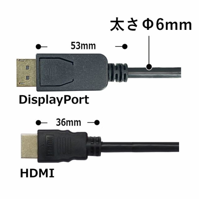 ディスプレイポート ケーブル Displayport ケーブル 1.5m HDMI 変換 ケーブル ブラック 変換アダプター  高品質  (管理S) 送料無料