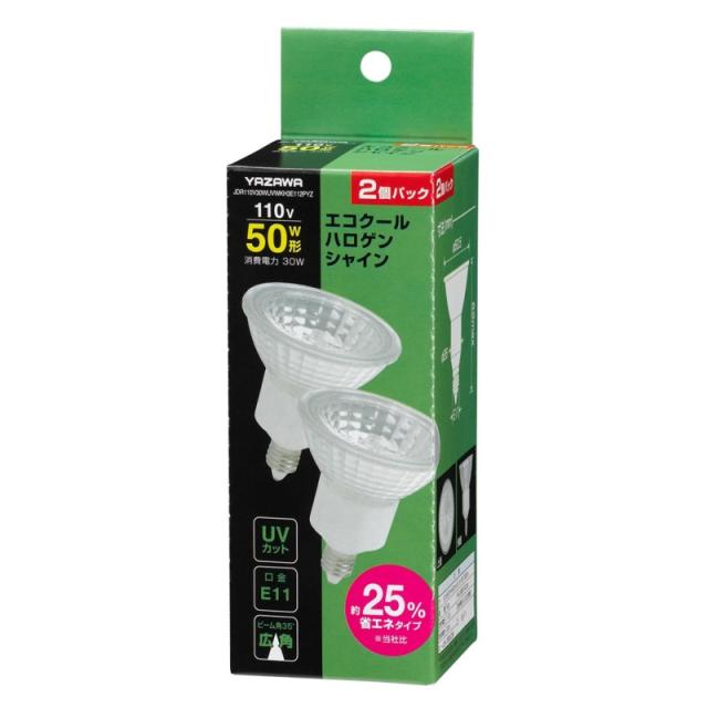 ヤザワ エコクールハロゲンシャイン 10個セット（2個入×5個） ハロゲン電球 50W 形広角 E11 JDR110V30WUVWKH3E112PYZ-10P 送料無料_4