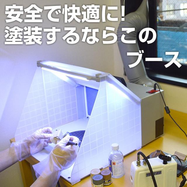 塗装ブース パワフルファン搭載 簡易設置式 フィルター付き プラモデル