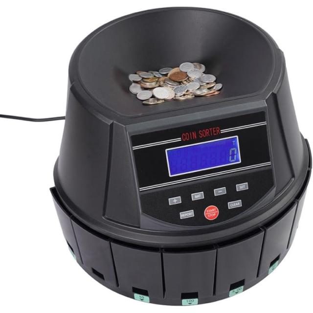 電動オートコインカウンター 2個 日本硬貨選別計数機 高速計数 コイン計数機 硬貨計算機 小銭 仕分け機 お店 店舗 サンコー 送料無料 CNCT25SBK-2P