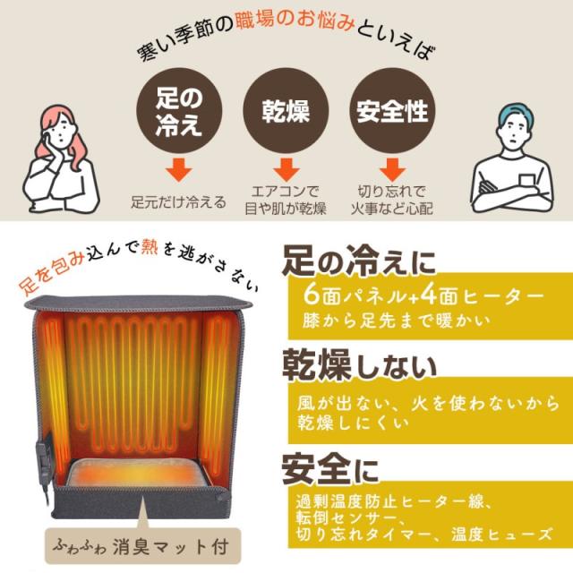 パネルヒーター 足元ヒータ コンパクト 折りたたみ ヒーター フットウォーマー 暖房 省エネ デスク下 オフィス 書斎 受験勉強 2026 サンコー 送料無料【最強翌日配送】 PNLH25HBK_1