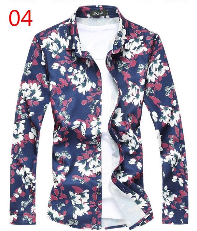 メンズ 花柄シャツ お洒落 長袖 シャツ カジュアルシャツ 細身 大きいサイズもあり 4色 M 7xl Tシャツ 春夏秋対応 の通販はau Pay マーケット すのーぱせり